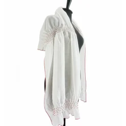 Outlet HOCHZEITSSCHAL mit HANDSMOCK + PERLEN Chiffontuch Brauttuch, weiße Stola Brautstolen & -Boleros