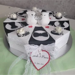 Best Hochzeitstorte als Geldgeschenk, Weiß/Schwarz, Hochzeitsgeschenk Geldgeschenke