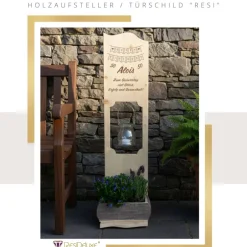 Best Holzaufsteller "Geburtstag 1" Türschild Holzschild Hochzeitsgeschenk Hochzeit Personalisiert Hochzeitsgeschenke