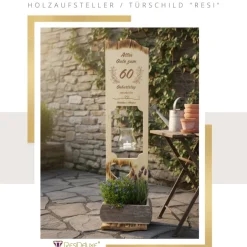Best Holzaufsteller "Geburtstag 2 mit Wunschzahl" Türschild Holzschild Hochzeitsgeschenk Hochzeit Personalisiert Hochzeitsgeschenke