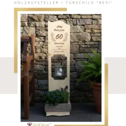 Best Holzaufsteller "Geburtstag 2 mit Wunschzahl" Türschild Holzschild Hochzeitsgeschenk Hochzeit Personalisiert Hochzeitsgeschenke