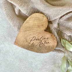 Hochzeitsgeschenke|bia bee Studio Holzherz rustikal BLAKE Paar Hochzeit personalisiert mit Namen