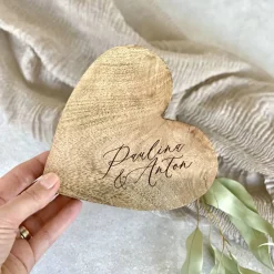 Hochzeitsgeschenke|bia bee Studio Holzherz rustikal BLAKE Paar Hochzeit personalisiert mit Namen