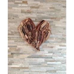 Hochzeitsdeko|Nordblume Holzherz XL- Wandschmuck, Wanddeko aus Holz - Wandbild mit Schwemmholz für innen und außen.