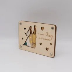 Outlet Holzkarte - Geschenkkarte -  Geldgeschenk zur Hochzeit Geldgeschenke