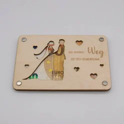 Outlet Holzkarte - Geschenkkarte -  Geldgeschenk zur Hochzeit Geldgeschenke