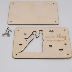 Outlet Holzkarte - Geschenkkarte -  Geldgeschenk zur Hochzeit Geldgeschenke