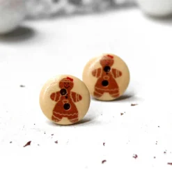 Hot Holzohrstecker Lebkuchenmädchen • Ohrringe | Ohrschmuck | Weihnachten Weihnachtsaccessoires