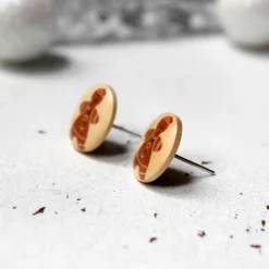 Hot Holzohrstecker Lebkuchenmädchen • Ohrringe | Ohrschmuck | Weihnachten Weihnachtsaccessoires