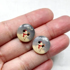 Hot Holzohrstecker Schneemann • Ohrringe | Ohrschmuck | Weihnachten Weihnachtsaccessoires