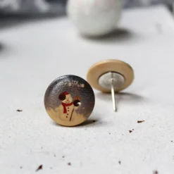 Hot Holzohrstecker Schneemann • Ohrringe | Ohrschmuck | Weihnachten Weihnachtsaccessoires