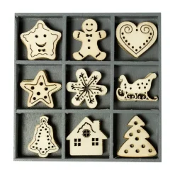 Clearance Holzornamente Sweet Xmas 45-teilig Bastelzubehör
