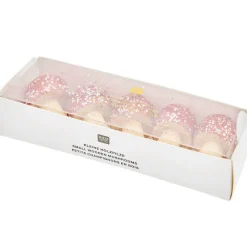 Bastelzubehör|AmOlenDiek Holzpilze Glitter Rot - 5er-Set funkelnde Mini-Dekopilze