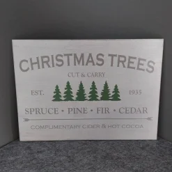 Online Holzschild "Christmas Trees" Weihnachtsdeko