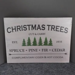 Online Holzschild "Christmas Trees" Weihnachtsdeko