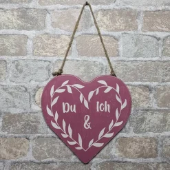 Sale Holzschild "Du und ich" in Herzform Valentinstagsgeschenke