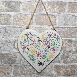 Frühling|SD Holzdesign Holzschild "Frühlingsblumen" in Herzform