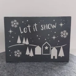 Online Holzschild "Let it snow" Weihnachtsdeko