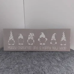 Holzschild "Merry christmas" Wichtel Weihnachtsdeko