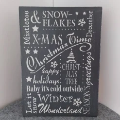 Best Holzschild "Winter Words" Weihnachtsdeko