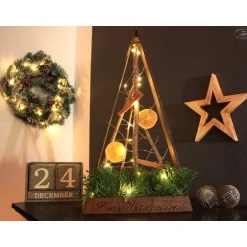 Weihnachtsdeko|Hübsches Aus Holz Holz-Weihnachtsbaum aus Pappelholz mit Schriftzug 