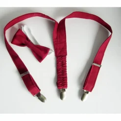 Einschulung|Dorotheas-Handarbeiten Hosenträger mit Fliege Weinrot Kinderhosenträger, einfarbig, Kinderhosenträger, Babyhosenträger, Hosenträger Kinder, Fliege, verstellbar