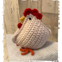 Best Huhn/Henne in liebevoller Handarbeit hergestellt mit vielen Details - ca. 17 cm hoch - gehäkelt! Osterdeko