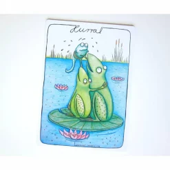 Discount HURRA!, 7 Kunztpostkarten zur Geburt, Geburtsanzeige, Einladung Taufe, Nachwuchs, Baby, Geburt, Entbindung, Frosch Karte, Babykarte Einladungskarten