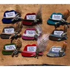 Accessoires|krissimissi Hut-Anstecker Oktoberfest Trachtenbrosche Filzbrosche Wiesn-Namensträger beschriftet Tracht Wunschbeschriftung personalisiert Firmenlogo