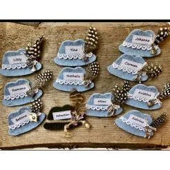 Accessoires|krissimissi Hut-Anstecker Oktoberfest Trachtenbrosche Filzbrosche Wiesn-Namensträger beschriftet Tracht Wunschbeschriftung personalisiert Firmenlogo