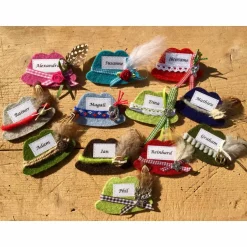 Accessoires|krissimissi Hut-Anstecker Oktoberfest Trachtenbrosche Filzbrosche Wiesn-Namensträger beschriftet Tracht Wunschbeschriftung personalisiert Firmenlogo