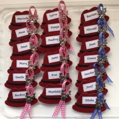 Accessoires|krissimissi Hut-Anstecker Oktoberfest Trachtenbrosche Filzbrosche Wiesn-Namensträger beschriftet Tracht Wunschbeschriftung personalisiert Firmenlogo