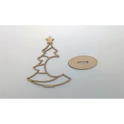 Online Individuell dekorierbares Tannenbaum-Set aus Balsa-Holz (3 Größen) mit Kugel-Aussparung Weihnachtsdeko