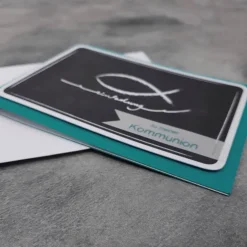 New Individuelle Einladungskarten zur Kommunion, Konfirmation, Taufe & Firmung – Design Kreidezeichnung Fisch Einladungskarten