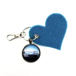 Gastgeschenke|BildArt Island Gletschereis Insel Schlüsselanhänger Cabochon und Filzanhänger in herzform Geschenk