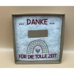 Danksagungskarten|aba Jahresabschluss Geschenk Kita  Kindergarten  Schule  Kurs  Ferienlager Schriftfarbe Kirschrot