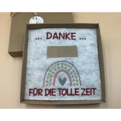 Danksagungskarten|aba Jahresabschluss Geschenk Kita  Kindergarten  Schule  Kurs  Ferienlager Schriftfarbe Kirschrot