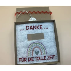 Danksagungskarten|aba Jahresabschluss Geschenk Kita  Kindergarten  Schule  Kurs  Ferienlager Schriftfarbe Kirschrot