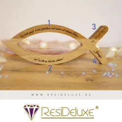Outlet JONA Religiöser Fisch Holz Personalisiert Gravur Geschenk Geburt Taufe Kommunion Firmung Geschenke