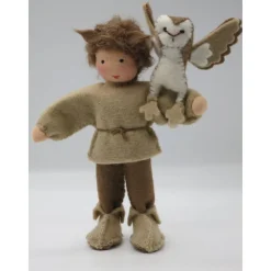 Herbst|Katjas Blumenkinder Junge mit Eule - Jahreszeitentisch - Blumenkinder -Waldorf - Art.Nr. HE16