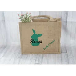 Outlet Jute Tasche Ostern Ostertasche Geschenk personalisiert Osterkörbchen