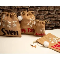 Hot Jutesack Weihnachten Geschenk Sackerl Nikolaus Sackerl mit Name Säckchen & Beutel
