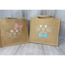 Osterkörbchen|Wildfangrosa & Nährabauke Jutetaschen Ostertaschen personalisiert Ostern