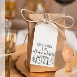 Sale Kann Spuren von Weihnachten enthalten - Holzstempel 5 cm x 5 cm - Spruchstempel 1126 Weihnachtsstempel