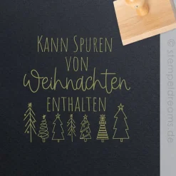 Sale Kann Spuren von Weihnachten enthalten - Holzstempel 5 cm x 5 cm - Spruchstempel 1126 Weihnachtsstempel
