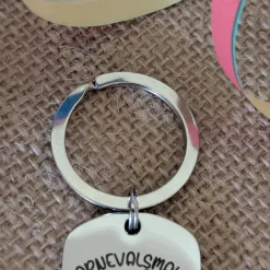 Accessoires|DekoBaerShop Karnevalsmaus Schlüsselanhänger– Personalisiert, rechteckig, rostfreier Edelstahl, tolles Accessoire für Karneval