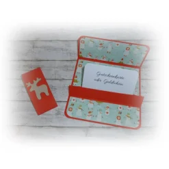 Online Karte für eine Gutscheinkarte oder Geldschein(e), Geschenkidee zu Weihnachten oder Nikolaus, Handmade Geldgeschenke