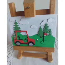 Discount Karte Golfer, Golfplatzszene mit Golfmobil Glückwunschkarten