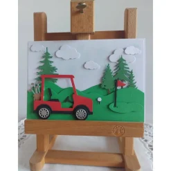 Discount Karte Golfer, Golfplatzszene mit Golfmobil Glückwunschkarten