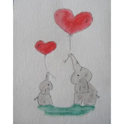 New Karte mit Elefanten - "Hab dich lieb" Glückwunschkarten